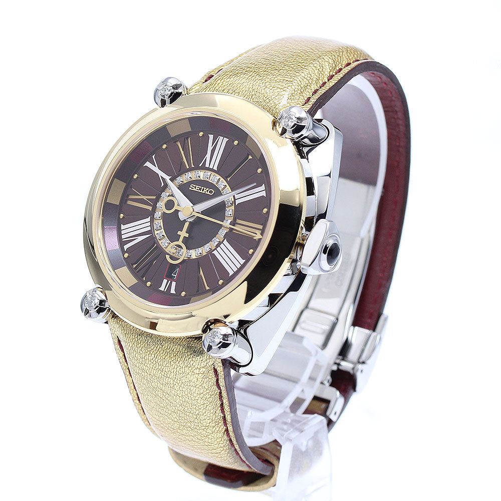 SEIKO Galante SBLM006/8L36-00D0 GMT Diamond Brown Dial Automatic Men's Watch_906572