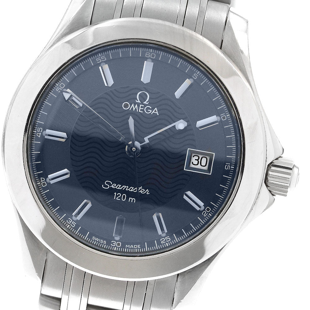 OMEGA Seamaster120 2511.81 Date Navy Dial Quartz Men's Watch_906588