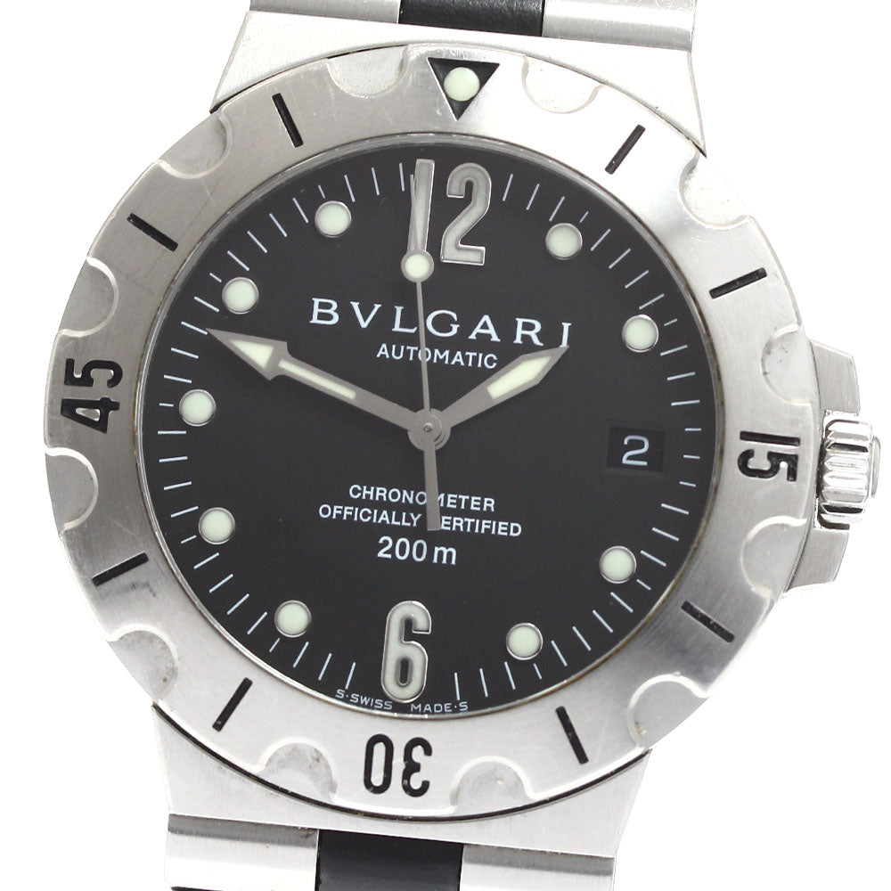 BVLGARI Diagono Scuba SD38S Date black Dial Automatic Men's Watch_906595