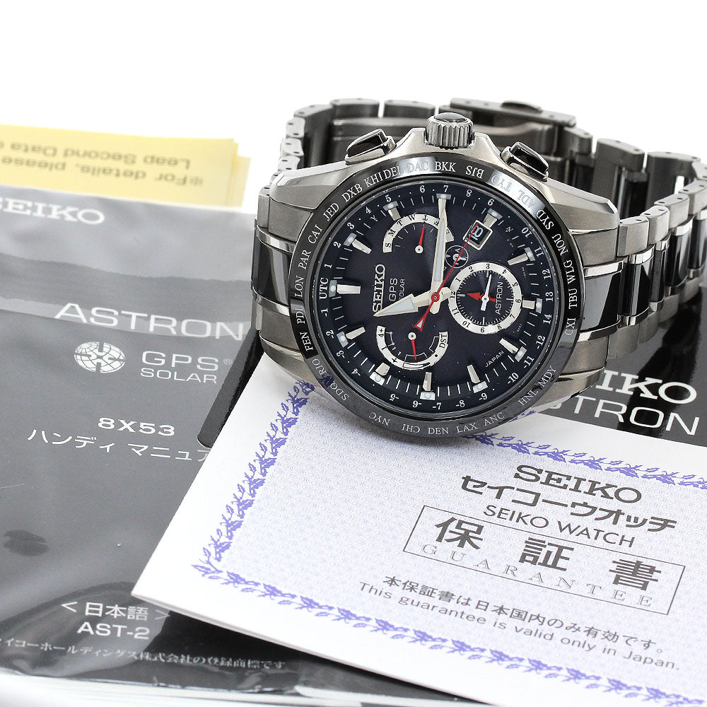 SEIKO Astron SBXB041/8X53-0AB0-2 black Dial Solar Powered Radio Men's_906600