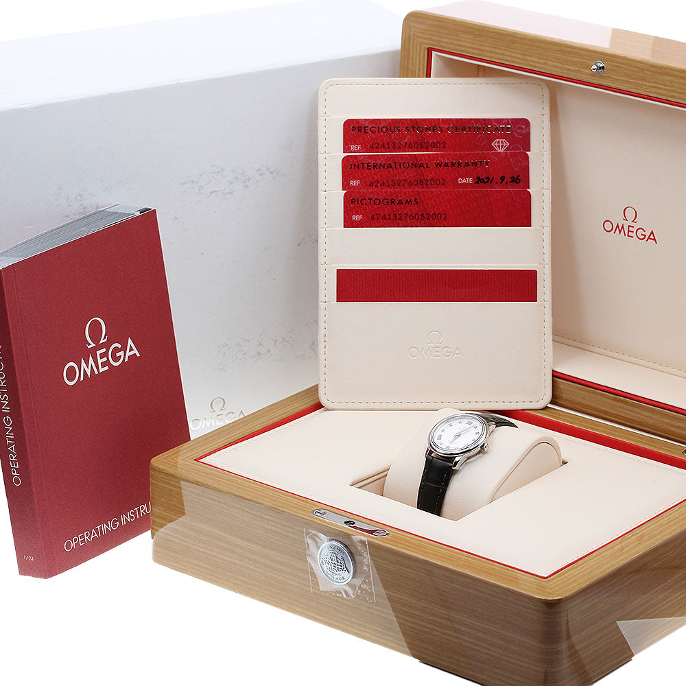 OMEGA De Ville Prestige 424.13.27.60.52.002 6P diamond Silver Dial Quartz Ladies Watch_906609