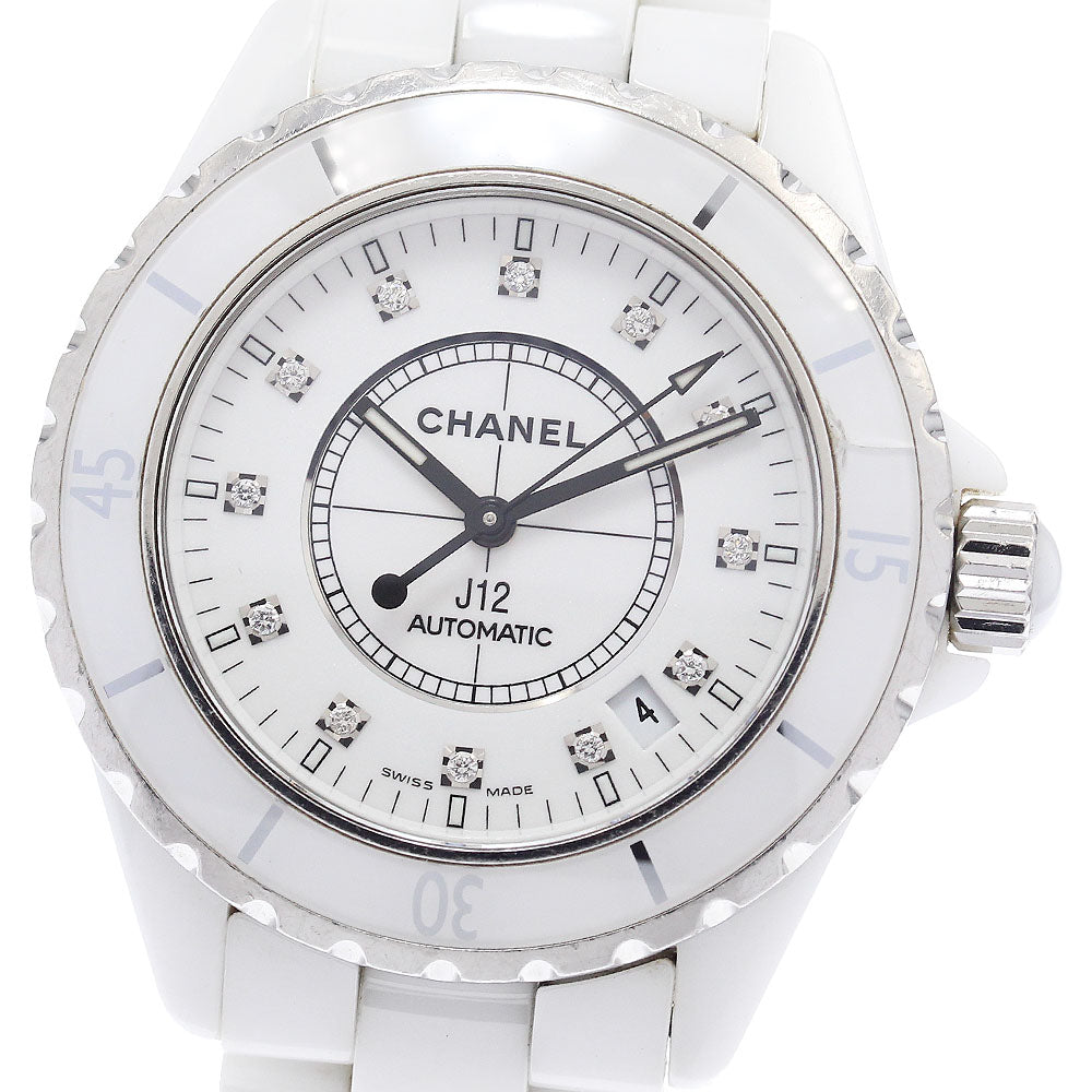 CHANEL J12 H1629 38mm White Ceramic 12P Diamond Automatic Men's_906652