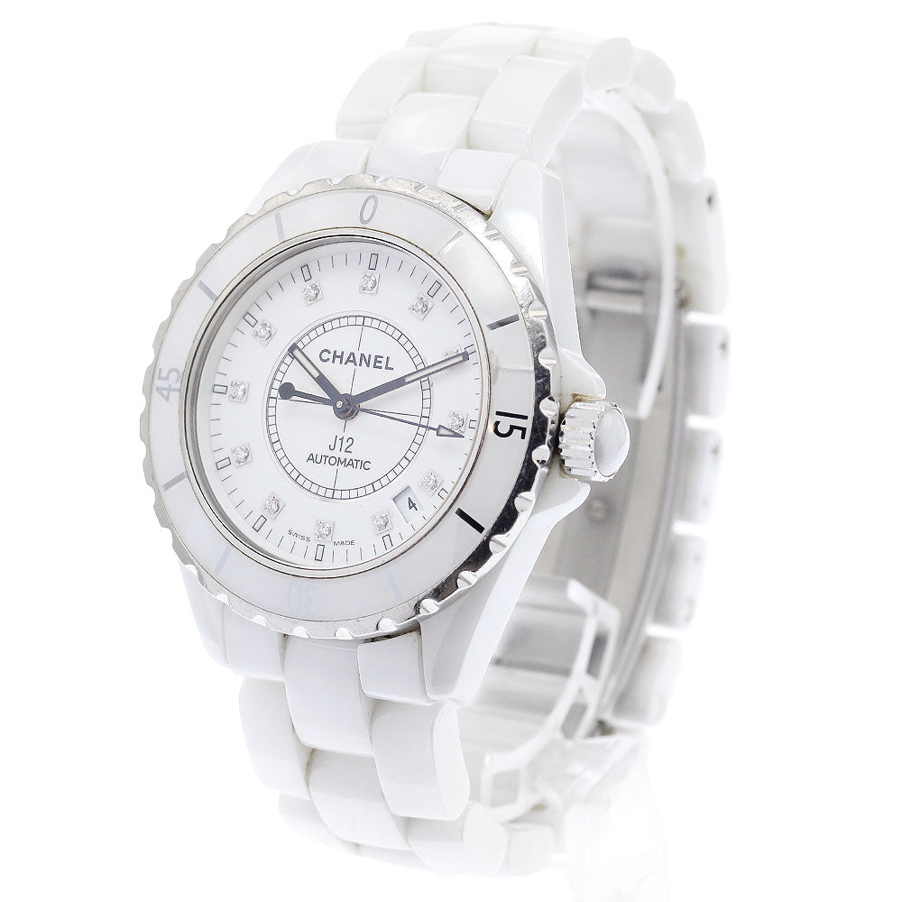 CHANEL J12 H1629 38mm White Ceramic 12P Diamond Automatic Men's_906652