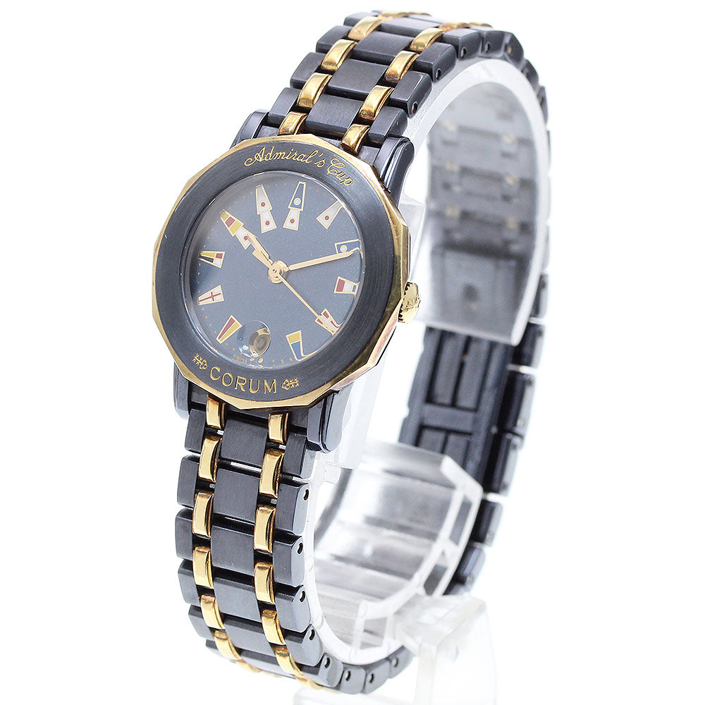 CORUM Admirals cup 39.130.31 Gun Metal Blue Navy Dial Quartz Ladies Watch_906673