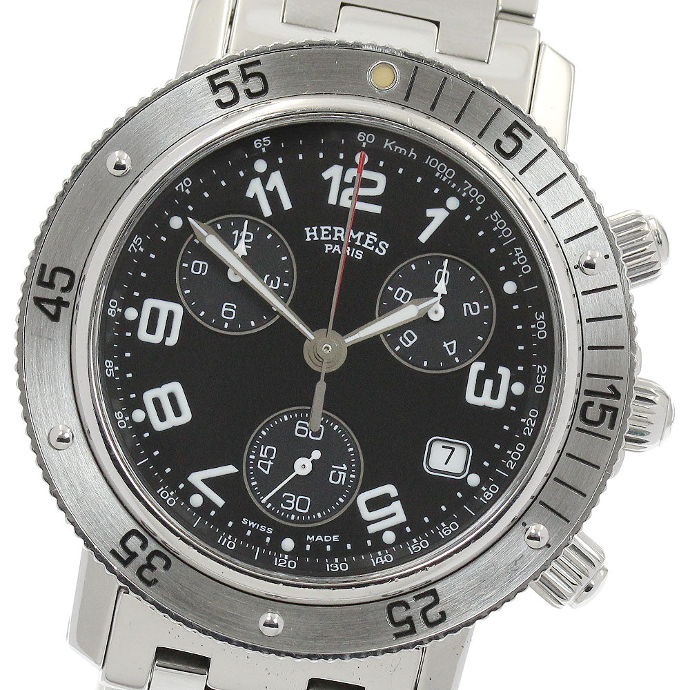 HERMES Clipper diver CL2.910 Chronograph Black Dial Quartz Men's Watch_906683