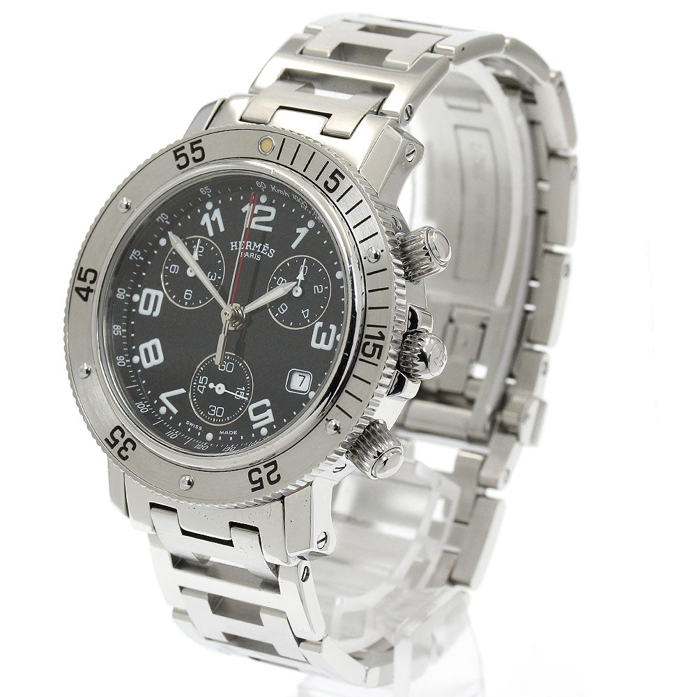 HERMES Clipper diver CL2.910 Chronograph Black Dial Quartz Men's Watch_906683