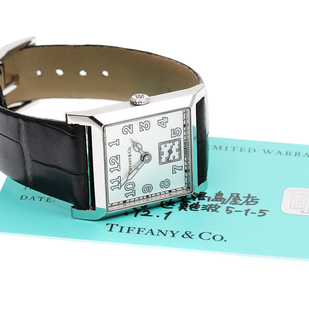 TIFFANY&Co. Square 63182680 Small seconds Silver Dial Hand Winding Men's Watch_906695