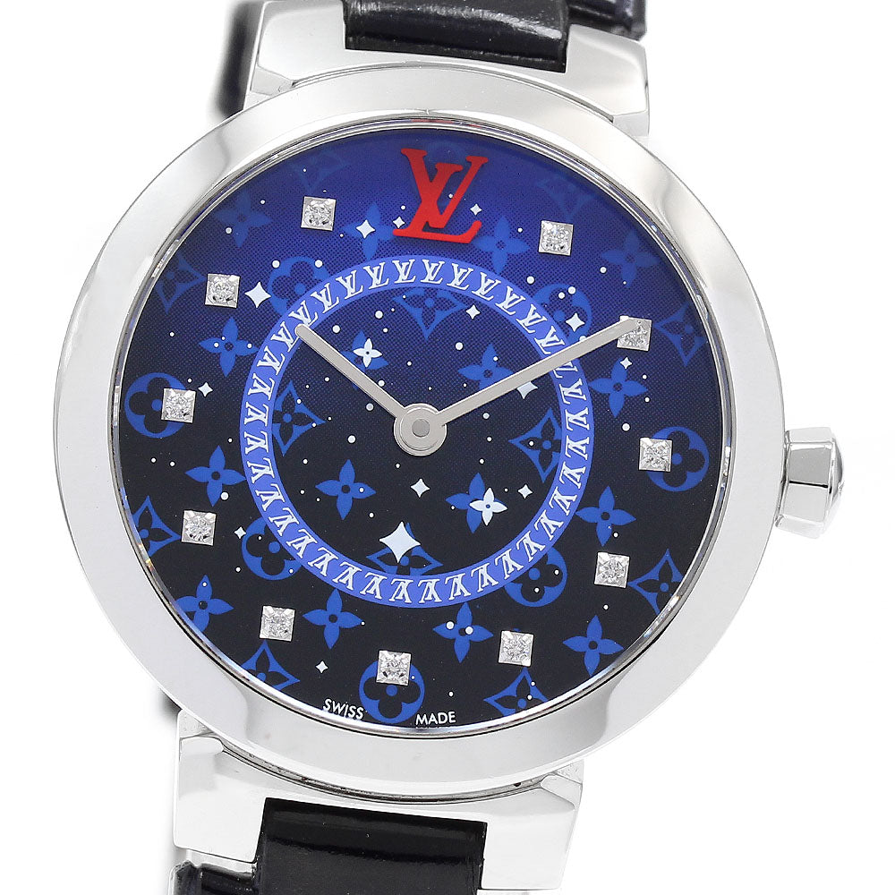 LOUIS VUITTON Tambour Slim PM Kobe store exclusive QA171 11P diamond Navy Dial Quartz Ladies Watch_906697