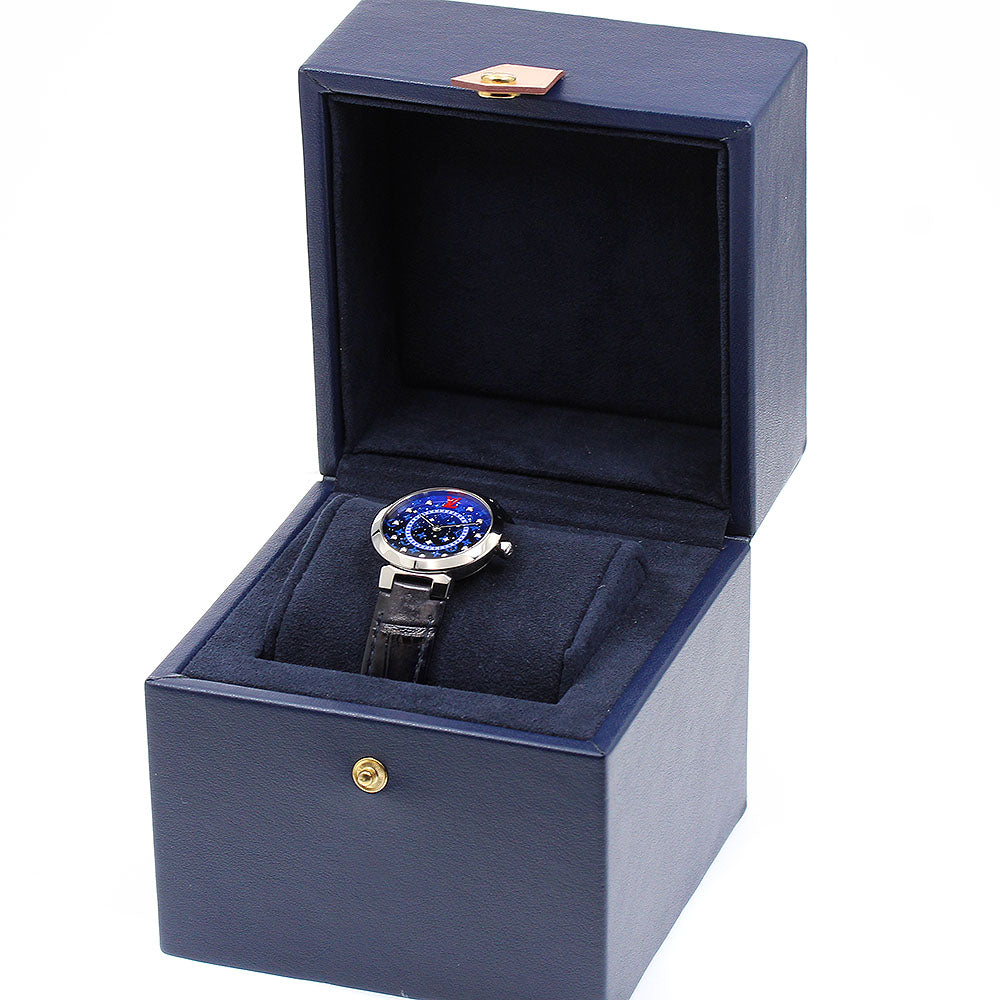 LOUIS VUITTON Tambour Slim PM Kobe store exclusive QA171 11P diamond Navy Dial Quartz Ladies Watch_906697