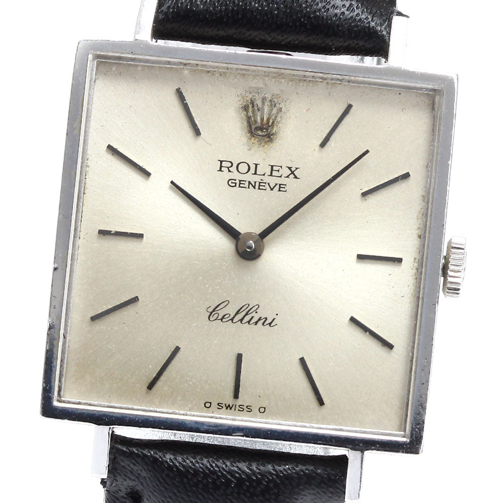 ROLEX Cellini 3996 K18WG Cal.1601 Silver Dial Hand Winding Ladies Watch_906705