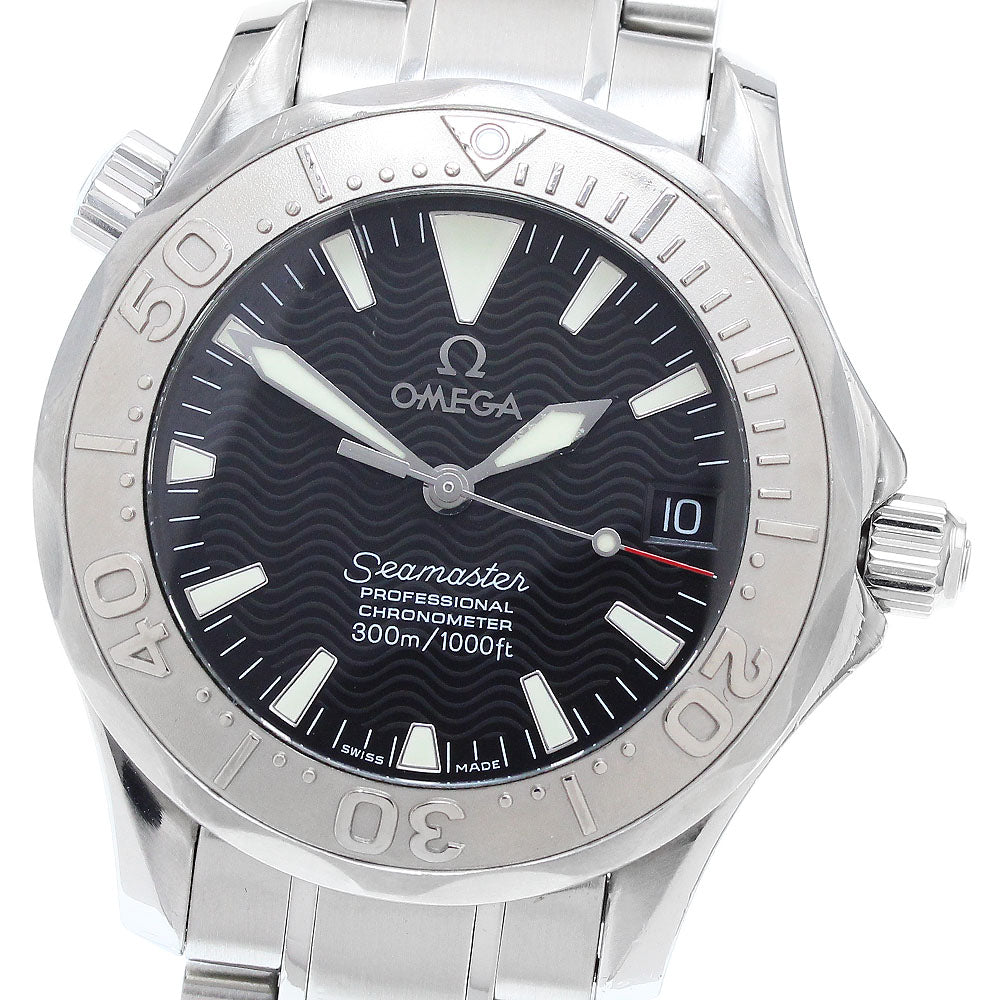 OMEGA Seamaster300 2236.50 WG bezel date Black Dial Automatic Boy's Watch_906707