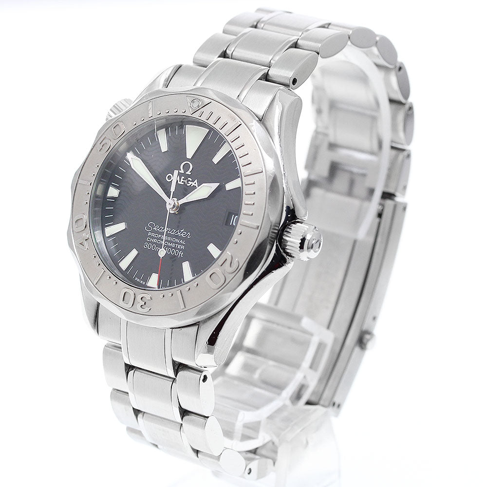 OMEGA Seamaster300 2236.50 WG bezel date Black Dial Automatic Boy's Watch_906707