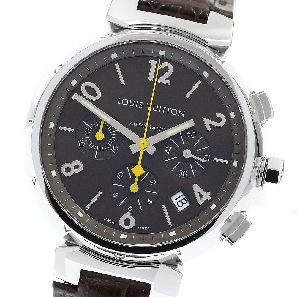 LOUIS VUITTON Tambour Q1121 Date Chronograph Brown Dial Automatic Men's Watch_906783