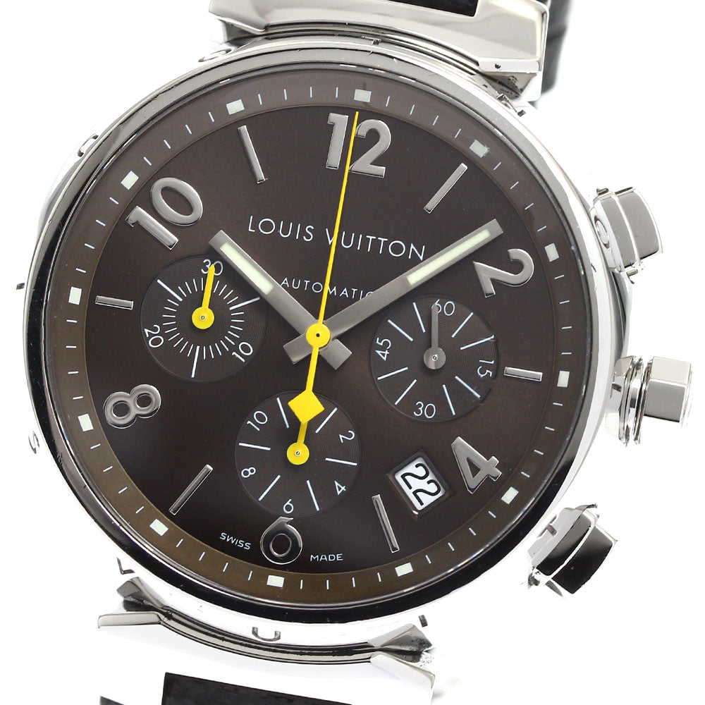 LOUIS VUITTON Tambour Q1121 Date Chronograph Brown Dial Automatic Men's_906785