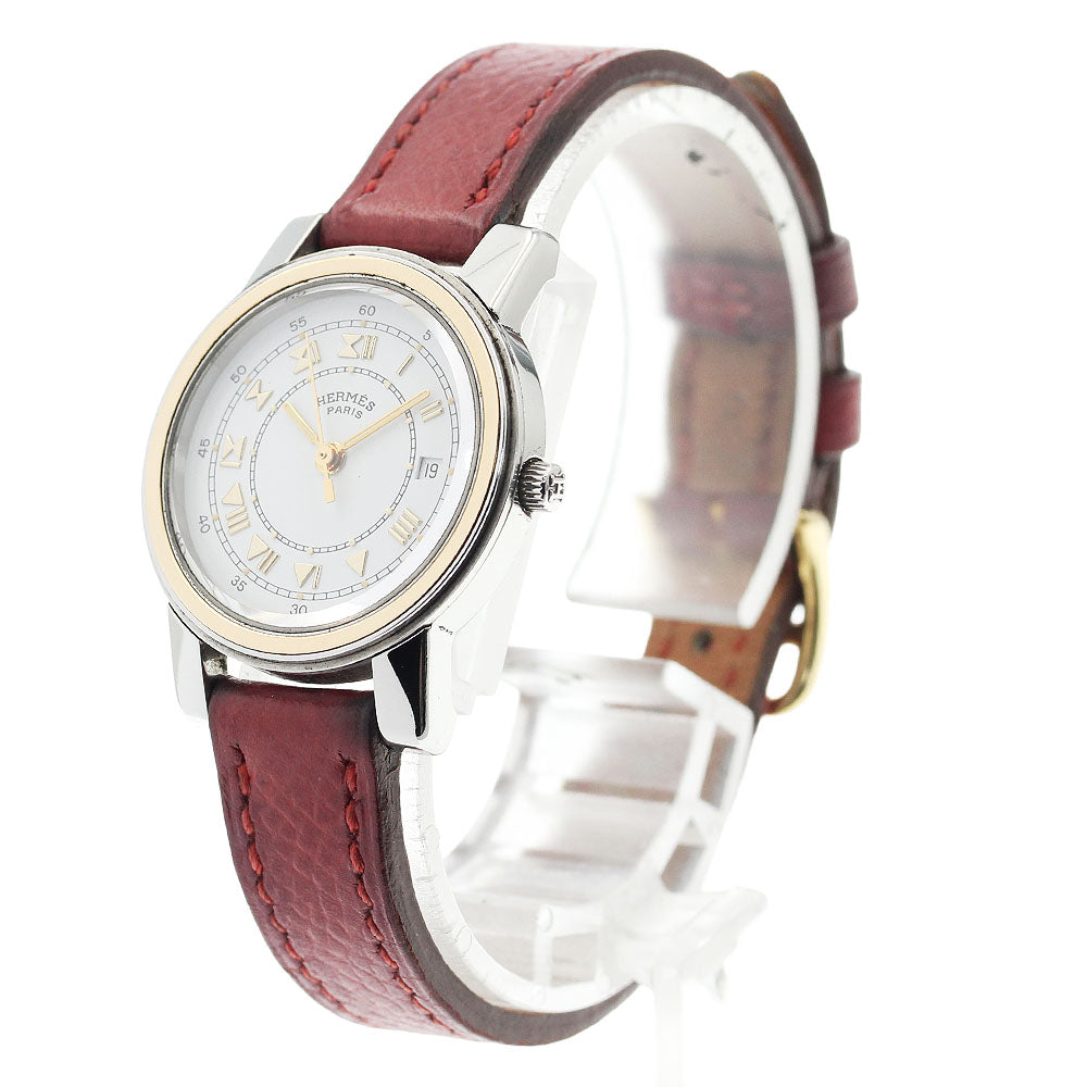 HERMES Carrick Date white Dial Quartz Ladies Watch_906807