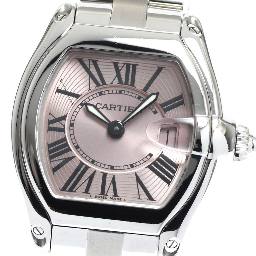 CARTIER Roadster SM W62017V3 Date pink Dial Quartz Ladies Watch_906816