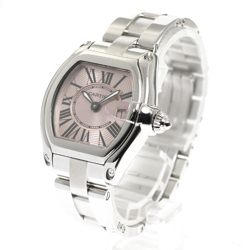 CARTIER Roadster SM W62017V3 Date pink Dial Quartz Ladies Watch_906816