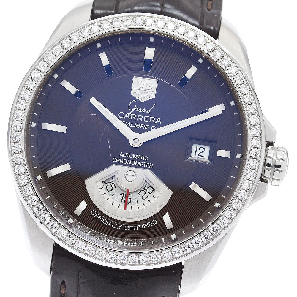 TAG HEUER Grand Carrera Caliber 6 WAV511E diamond bezel date Brown Dial Automatic Men's Watch_906817