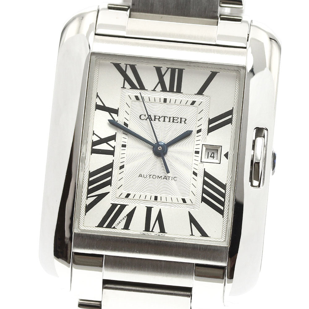 CARTIER Tank Anglaise LM W5310009 Date Silver Dial Automatic Men's Watch_906841