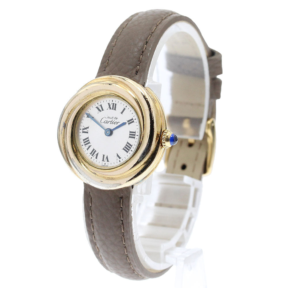 CARTIER Must Trinity W1010644 Vermeille Silver Dial Quartz Ladies Watch_906874