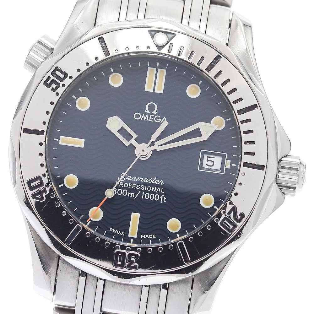 OMEGA Seamaster300 2562.80 Date Navy Dial Quartz Boy's Watch_906937