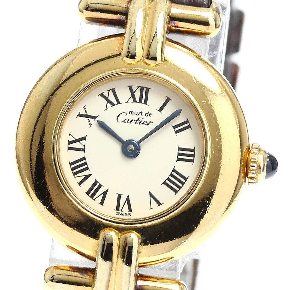 CARTIER Mastocolize SM SV925 beige Dial Quartz Ladies Watch_906938