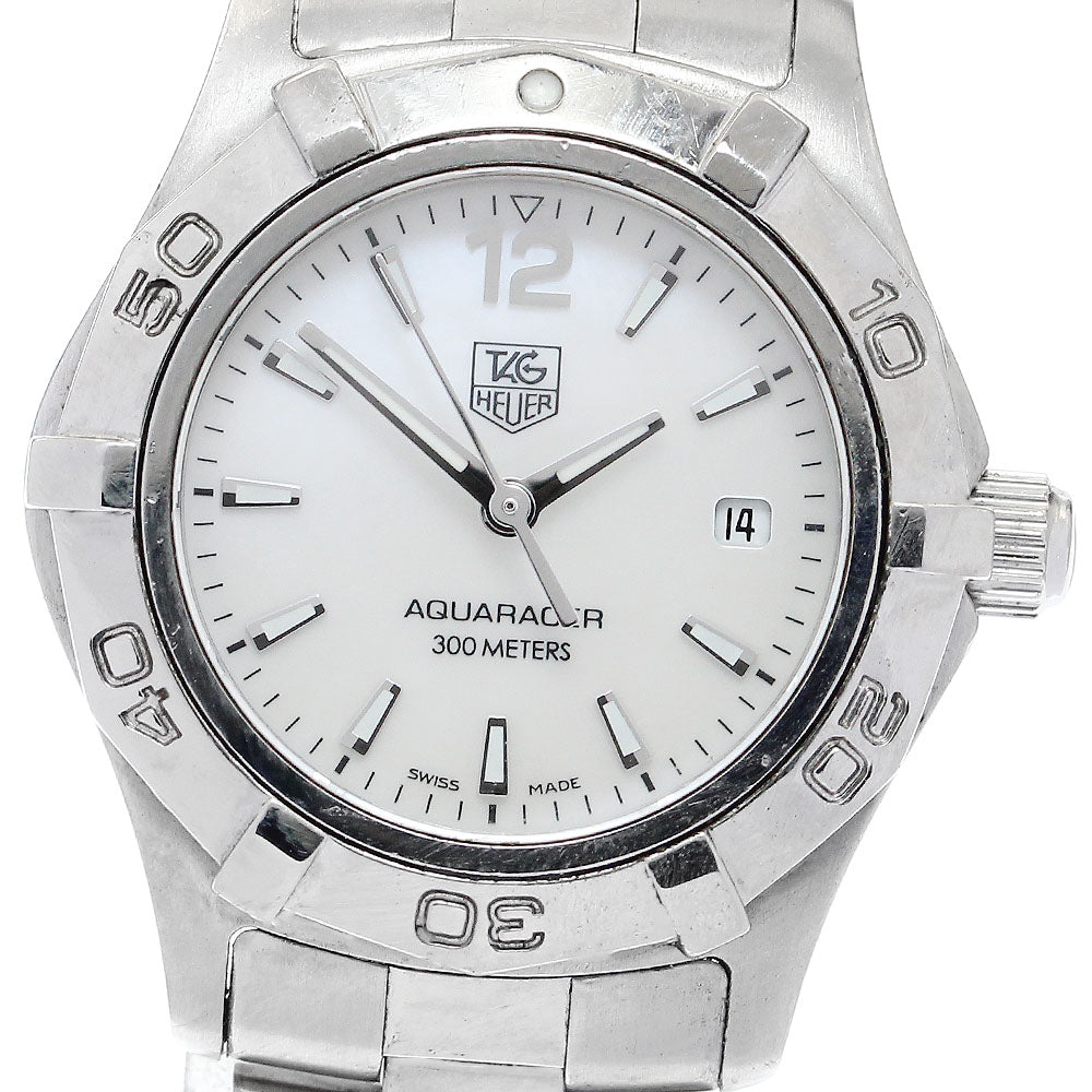 TAG HEUER Aqua racer WAF1414 Date White shell Dial Quartz Ladies Watch_906954