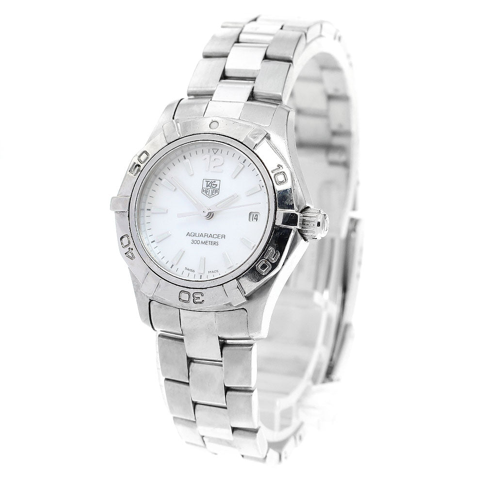 TAG HEUER Aqua racer WAF1414 Date White shell Dial Quartz Ladies Watch_906954