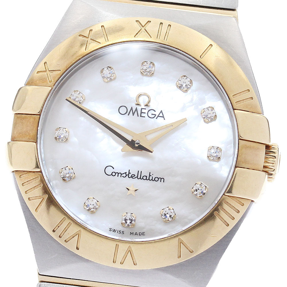 OMEGA Constellation 123.20.27.60.55.004 12P diamond White shell Dial Quartz Ladies Watch_906958