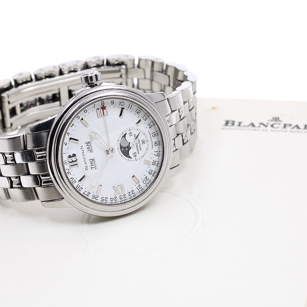 Blancpain Leman 2763-1127A-11 Triple calendar moon phase white Dial Automatic Men's Watch_906962