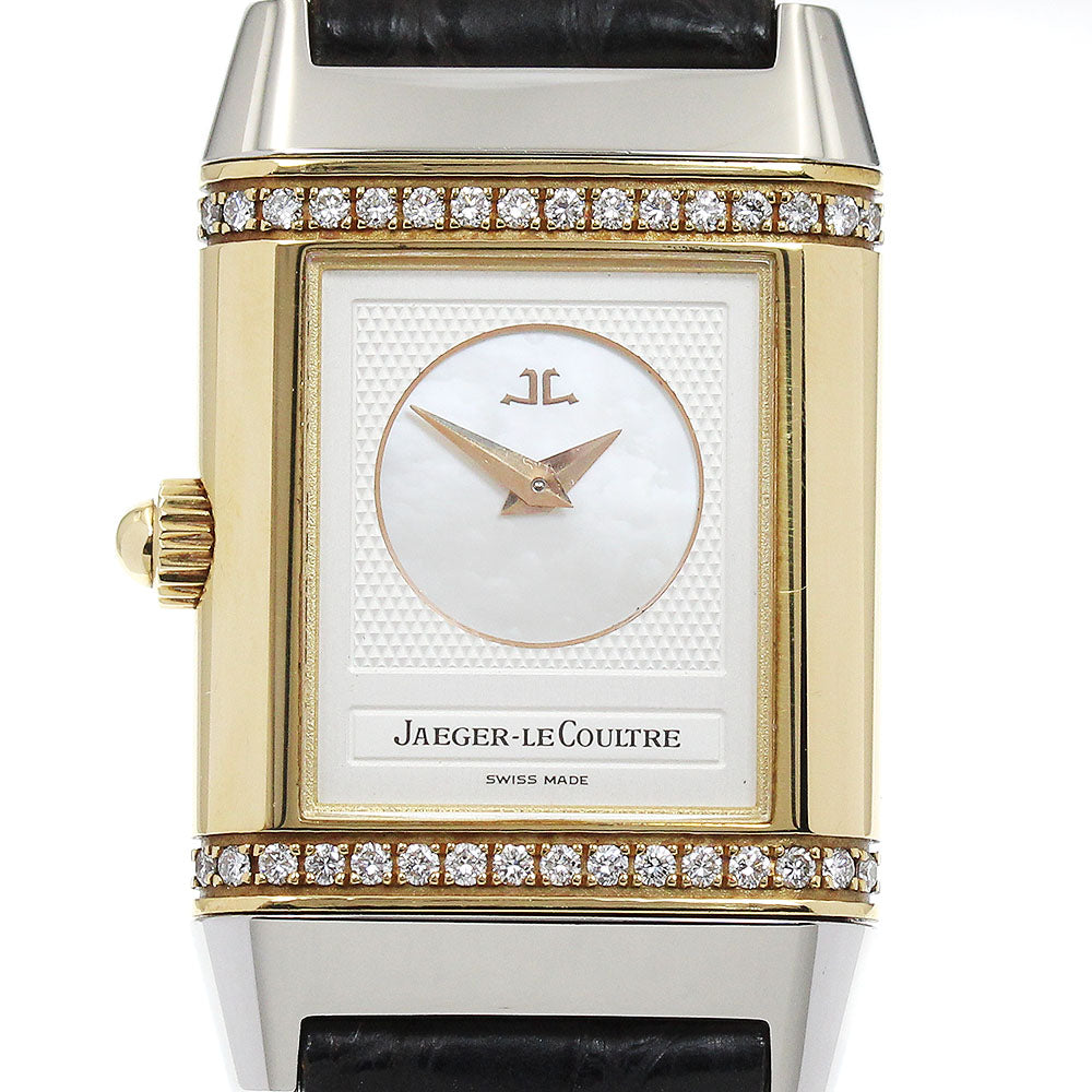 JAEGER-LECOULTRE Reverso Duet 266.5.44/Q266511F Diamond Bezel Silver / white shell Dial Hand Winding Ladies Watch_906971