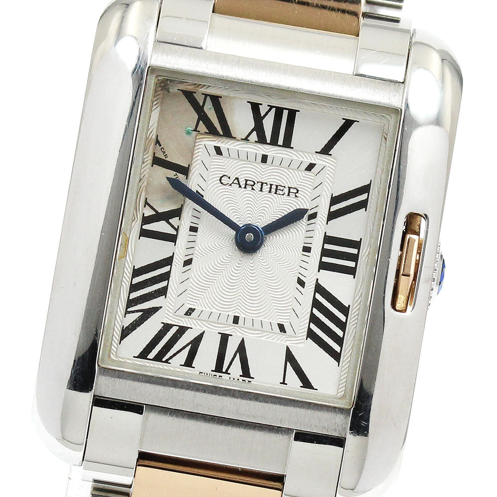 CARTIER Tank Anglaze SM W5310019 Silver Dial Quartz Ladies Watch_906973