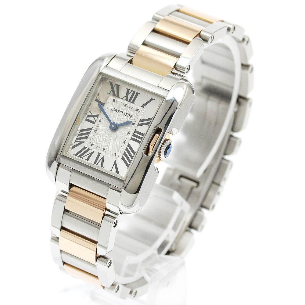 CARTIER Tank Anglaze SM W5310019 Silver Dial Quartz Ladies Watch_906973