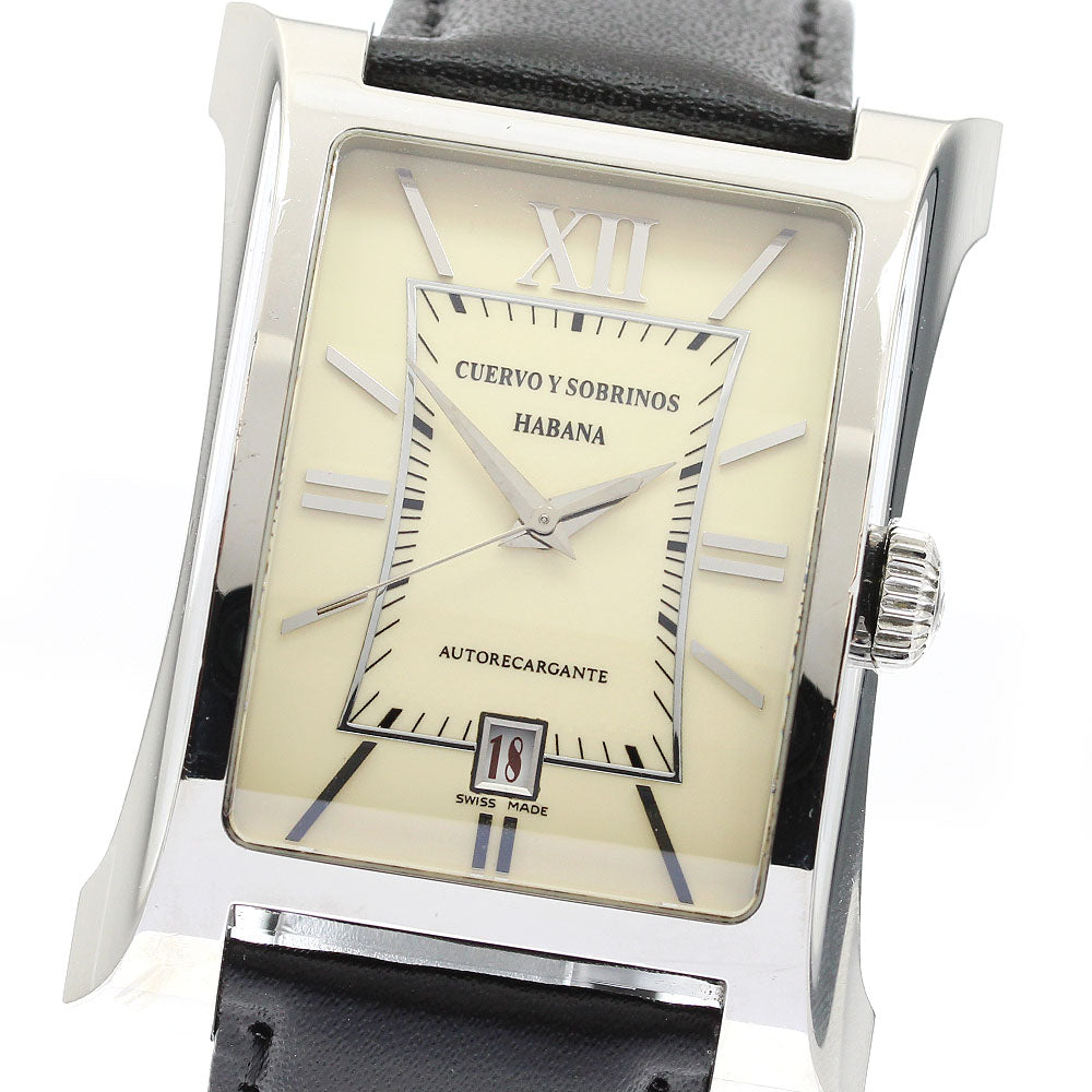 CUERVO Y SOBRINOS Espléndidos Clasico Havana A2412/2 Date AT Men's Watch_906990