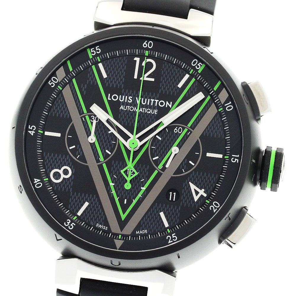 LOUIS VUITTON Tambour Damier Graphite Lace QA130Z Automatic Men's Watch_907006