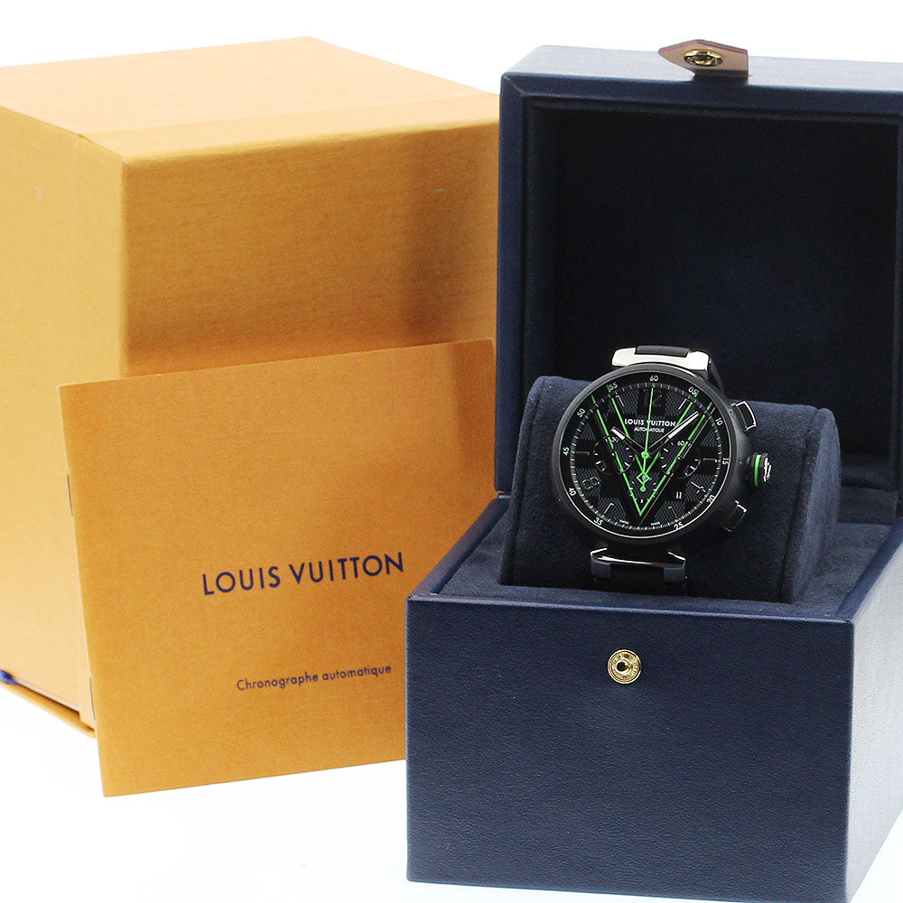 LOUIS VUITTON Tambour Damier Graphite Lace QA130Z Automatic Men's Watch_907006