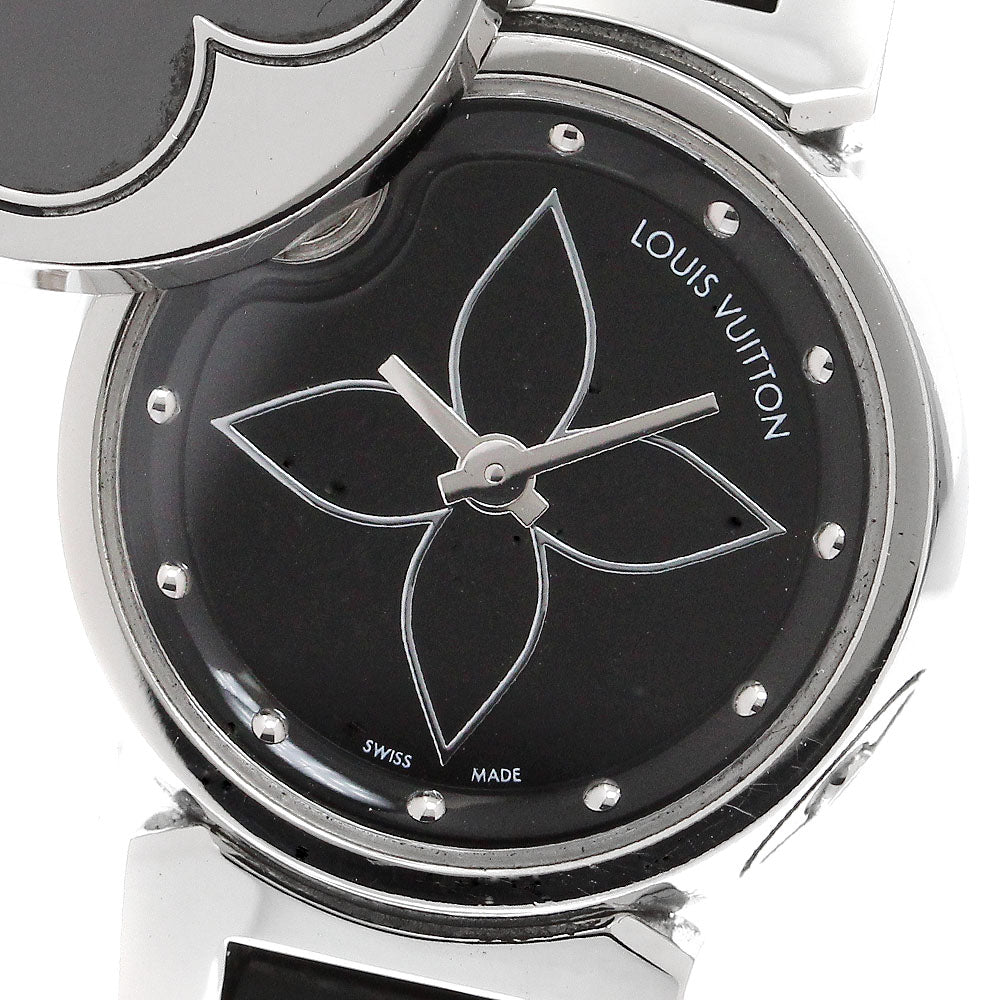 LOUIS VUITTON Tambour bijou Q151R Diamond black Dial Quartz Ladies Watch_907016
