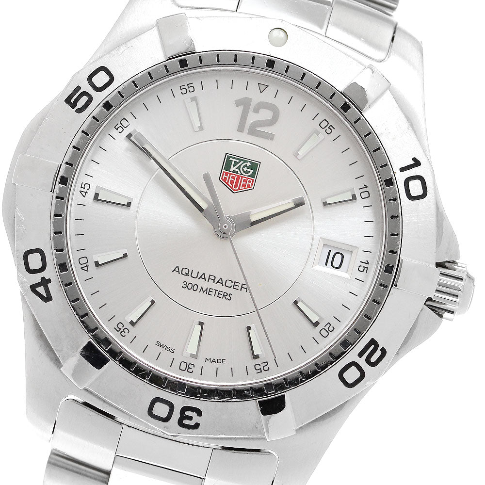 TAG HEUER Aqua racer WAF1112 Date Silver Dial Quartz Men's Watch_907058