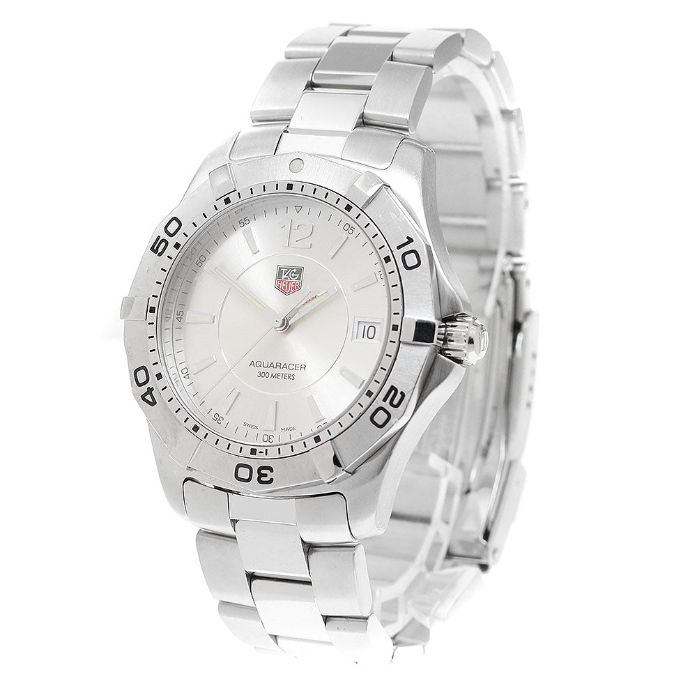 TAG HEUER Aqua racer WAF1112 Date Silver Dial Quartz Men's Watch_907058