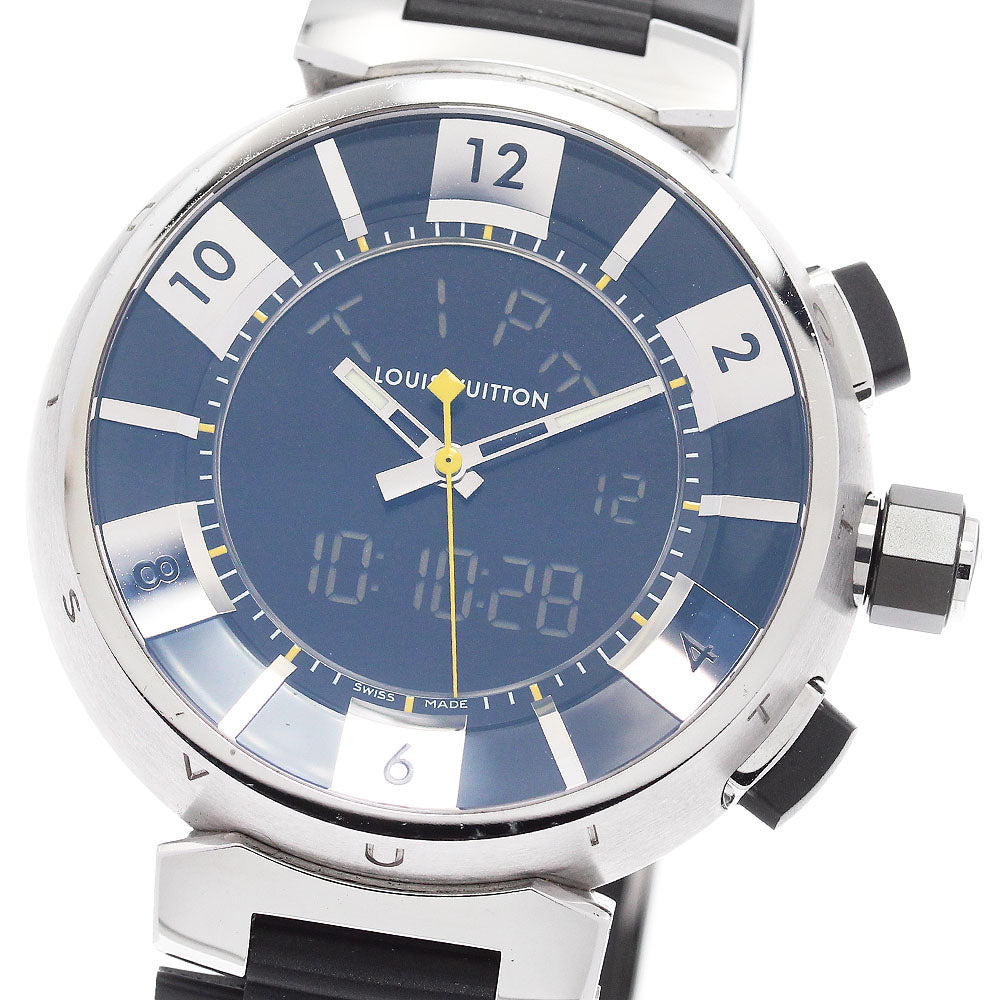 LOUIS VUITTON Tambour in black Q118F Black / Silver Dial Quartz Men's_907081