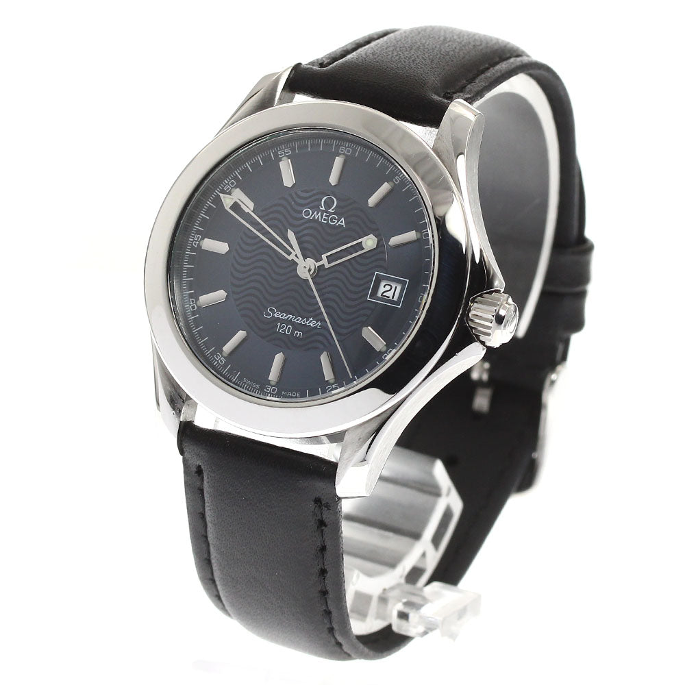 OMEGA Seamaster120 2511.81 Date Navy Dial Quartz Men's Watch_907092