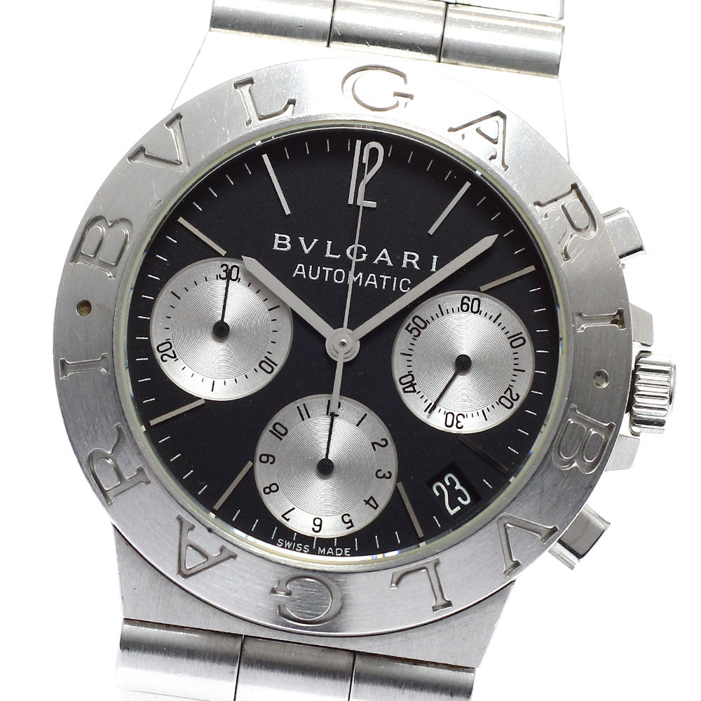BVLGARI Diagono Sports CH35S Chronograph Date Black / Silver Dial Automatic Men's Watch_907096