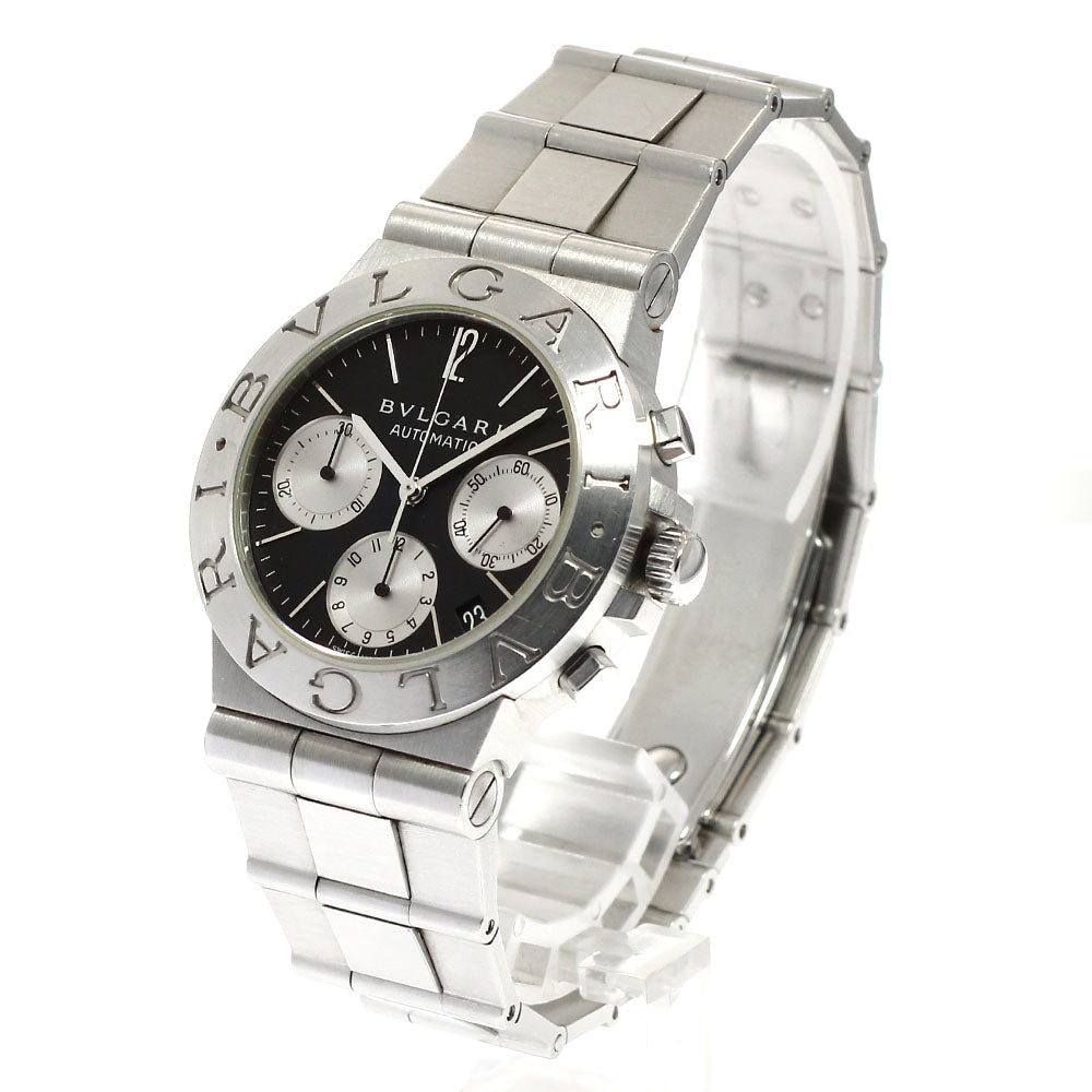 BVLGARI Diagono Sports CH35S Chronograph Date Black / Silver Dial Automatic Men's Watch_907096