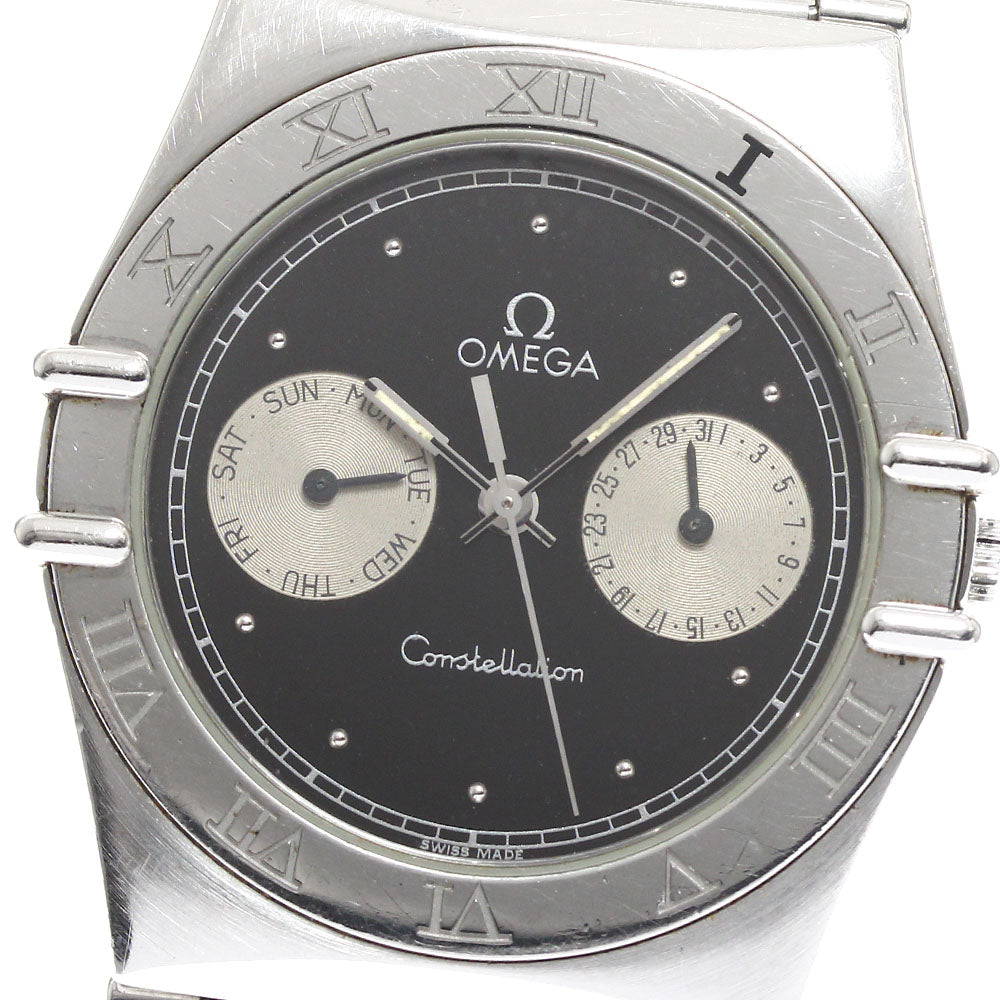 OMEGA Constellation Day date Black / Silver Dial Quartz Men's Watch_907115