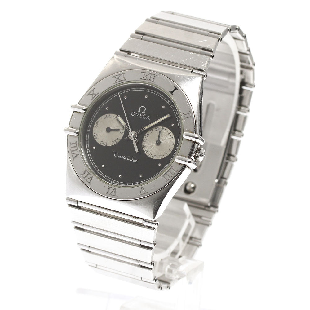 OMEGA Constellation Day date Black / Silver Dial Quartz Men's Watch_907115
