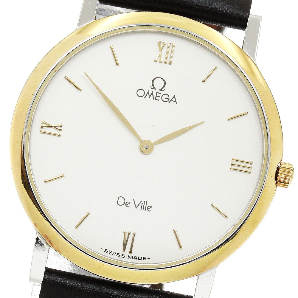 OMEGA De Ville Round Beige Dial Quartz Men's Watch_907153