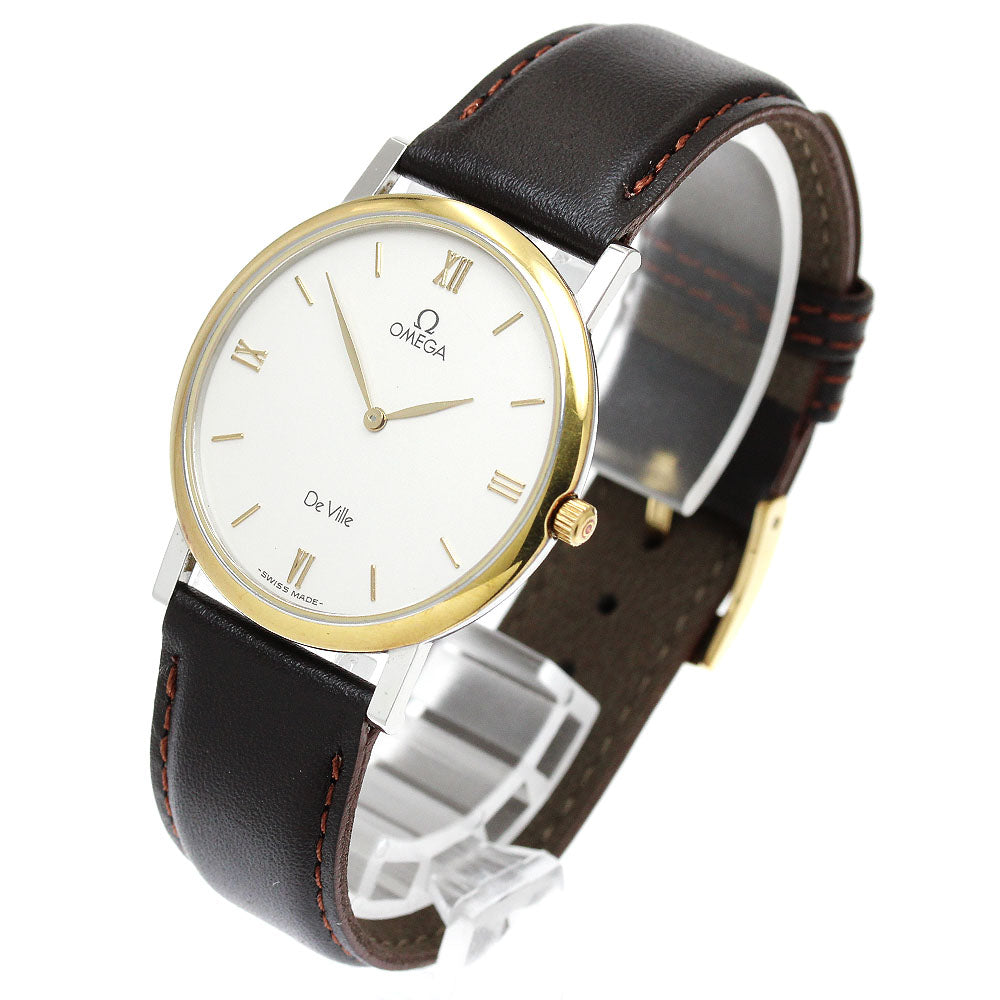 OMEGA De Ville Round Beige Dial Quartz Men's Watch_907153