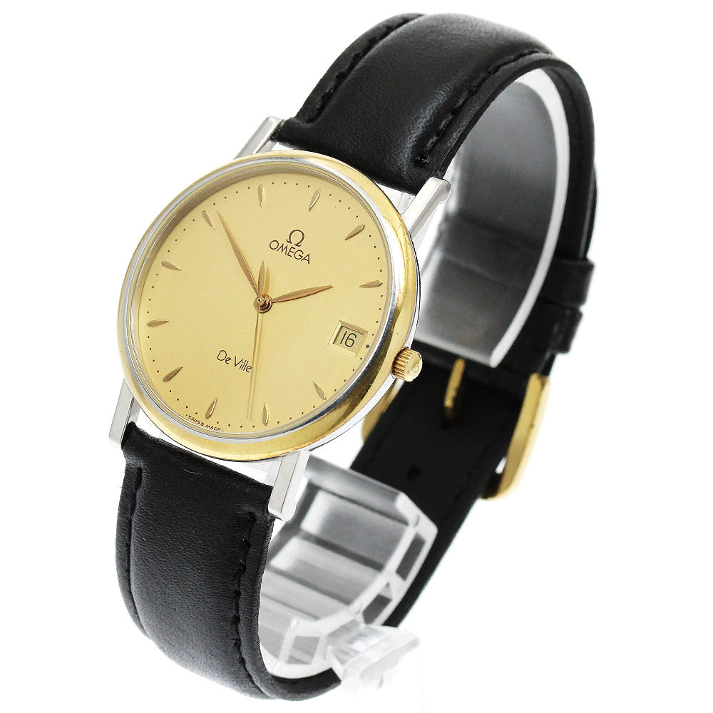 OMEGA De Ville Date gold Dial Quartz Men's Watch_907155