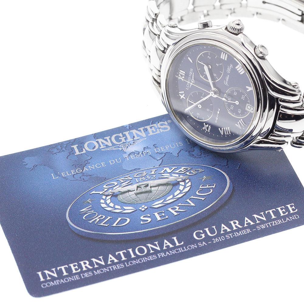LONGINES Golden wing L3.610.4 Chronograph Navy Dial Quartz Men's Watch_907159