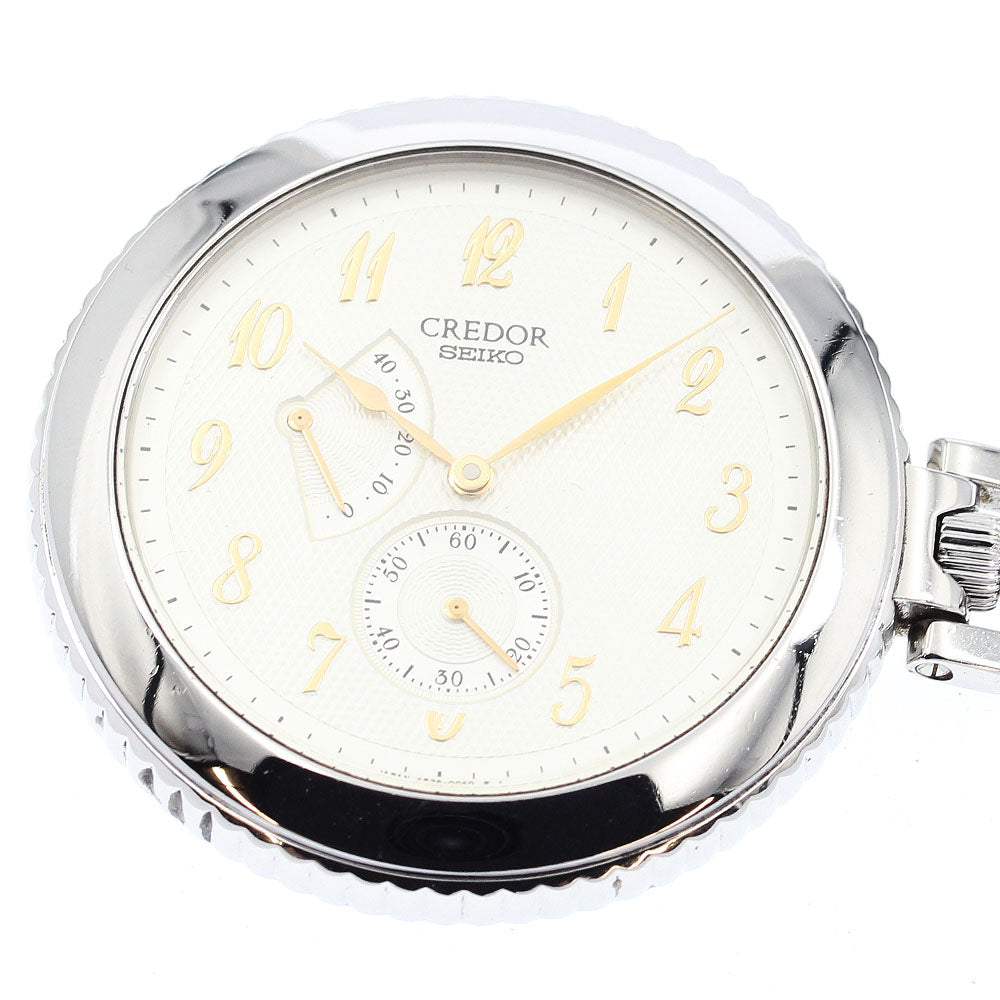 SEIKO CREDOR 4S79-0030 Power reserve Silver Dial Hand Winding Men's Pocket watch_907206